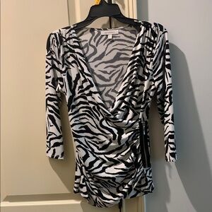 Zebra Print Wrap Top